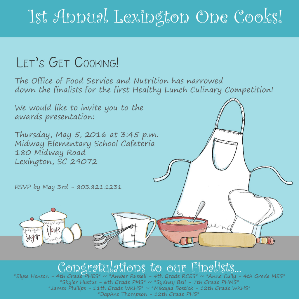 Invitation to the First Annual Lexington One Cooks Award Ceremony.
